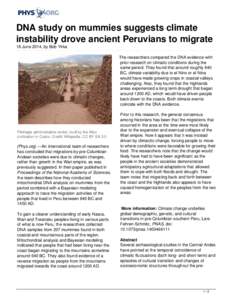 DNA study on mummies suggests climate instability drove ancient Peruvians to migrate