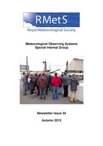 Meteorological Observing Systems Special Interest Group Newsletter Issue 34 Autumn 2012