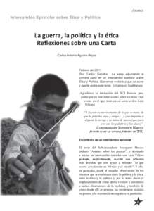 Intercambio Epistolar sobre Ética y Política  La guerra, la política y la ética Reflexiones sobre una Carta Carlos Antonio Aguirre Rojas
