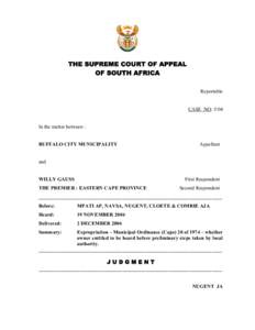 Microsoft Word - Buffalo City Municipality v Gauss.doc