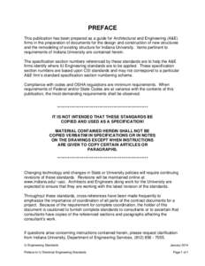 PREFACE This publication has been prepared as a guide for Architectural and Engineering (A&E) firms in the preparation of documents for the design and construction of new structures and the remodeling of existing structu