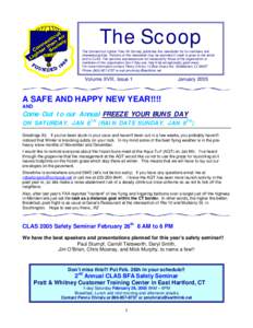 The Scoop The Connecticut Lighter Than Air Society publishes this newsletter for its members and interested parties. Portions of this newsletter may be reprinted if credit is given to the writer and to CLAS. The opinions