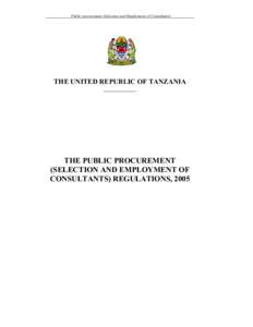 Microsoft Word - Public Procurement _Selection and Employment of consultants_ Regulations, 2005.doc