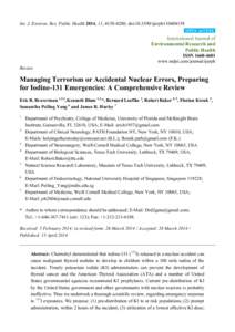 Managing Terrorism or Accidental Nuclear Errors, Preparing for Iodine-131 Emergencies: A Comprehensive Review