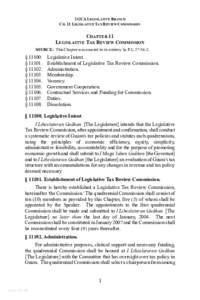 2 GCA LEGISLATIVE B RANCH CH. 11 LEGISLATIVE TAX REVIEW COMMISSION CHAPTER 11 LEGISLATIVE TAX REVIEW COMMISSION SOURCE: This Chapter was enacted in its entirety by P.L[removed]:2.