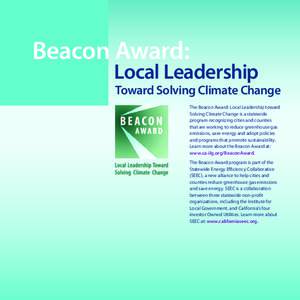 Beacon Award:  Local Leadership Toward Solving Climate Change The Beacon Award: Local Leadership toward