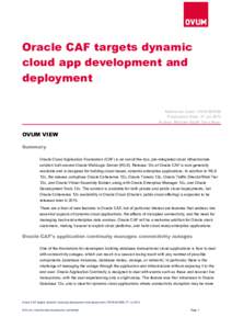 Oracle CAF Targetes Dynamic Cloud App Development and Deployment