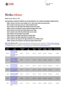 Coupon Payments On eleven Monthly Exchange-Traded Notes | UBS ETRACS