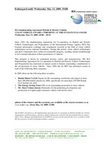 IEA Implementing Agreement Hybrid&Electric Vehicles