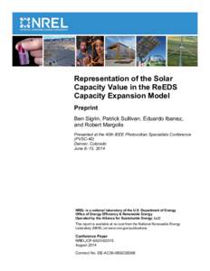 Representation of the Solar Capacity Value in the ReEDS Capacity Expansion Model: Preprint