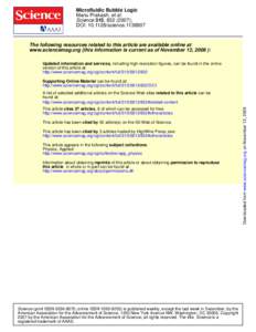 Microfluidic Bubble Logic Manu Prakash, et al. Science 315, [removed]); DOI: [removed]science[removed]The following resources related to this article are available online at