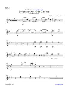 2 Oboes Sheet Music from www.mfiles.co.uk Symphony No. 40 in G minor First Movement