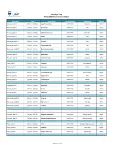 Faculty of Law Winter 2015 Examination Schedule Course Acronym Professor(s)