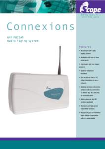 making waves in a wire-free world Connexions UHF POCSAG Radio Paging System