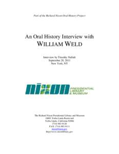 Microsoft Word - Weld, William Oral History Transcript.doc