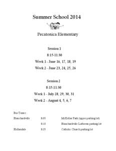 Summer School 2014 Pecatonica Elementary Session 1