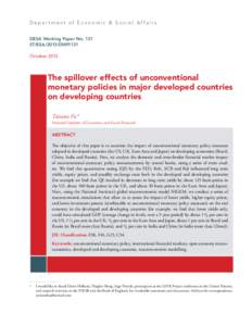 Depar tment of Economic & Social Af fairs DESA Working Paper No. 131 ST/ESA/2013/DWP/131 October[removed]The spillover effects of unconventional