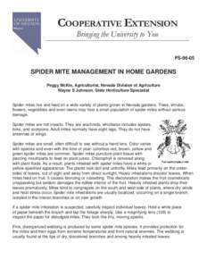 Spider Mite Management in Home Gardens