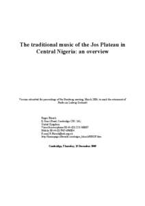 Africa / Plateau languages / Organology / Music of Nigeria / Tarok people / Jos / Berom people / Hornbostel–Sachs / Musical instrument / Music / Plateau State / Sound