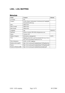 LGSL - LGIL MAPPING  Metadata Name  Content