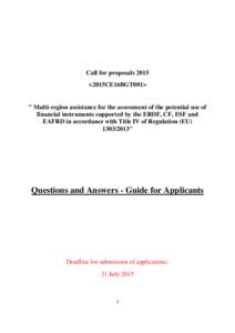 Call for proposals 2015 <2015CE16BGT001> 