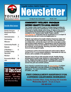 Newsletter “Caring For Our Communities” Inside	this	issue: