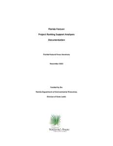 Florida Forever Project Ranking Support Analyses Documentation Florida Natural Areas Inventory