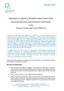 Consumer Credit Legal Centre (NSW) Inc submission to the …