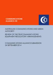 COMMUNICATIONS ALLIANCE LTD  AUSTRALIAN COMMUNICATIONS AND MEDIA AUTHORITY
