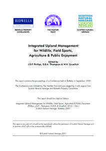 Integrated Upland Management