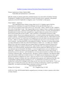 Southern Campaign American Revolution Pension Statements & Rosters Pension Application of Henry Hedrick R4841 Transcribed and annotated by C. Leon Harris [The file contains no pension application, probably because it was