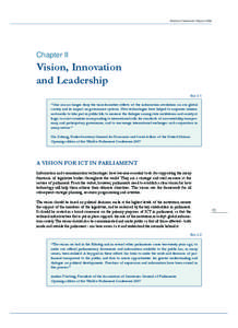 World e-Parliament Report[removed]Chapter II Vision, Innovation and Leadership