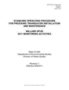 SOP Pressure Transducers Revision[removed]Page 1 of 15  STANDARD OPERATING PROCEDURE