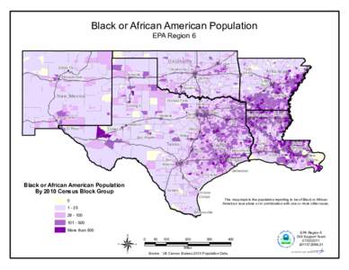 EPA Region 6 Black or African American Population