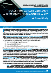 OECD/DAC WORKING PARTY ON AID EFFECTIVENESS Joint Venture on Procurement procurement capacity assessment and strategy formulation in malawi
