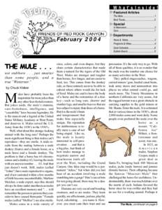 W h a t’ s I n s i d e ! Featured Articles The Mule......................................................1 Boot Tracks................................................. 5  Special