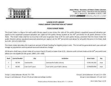 Jesse White • Secretary of State & State Librarian Illinois State Library, Gwendolyn Brooks Building 300 S. Second St., Springfield, IL[removed]   	
  