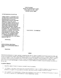 STATE OF ILLINOIS BEFORE THE DEPARTMENT OF LABOR 160 N. LASALLE ST., STE. C-1300 CHICAGO, ILLINOIS[removed]IN THE CONSOLIDATED MATtER OF: STANLEY SIMRAYH, as MEMBER OF THE