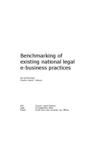 EUROPA ENTR Contract ENTR[removed]Country report - Estonia.  Benchmarking of existing national legal e-business practices.  Sep