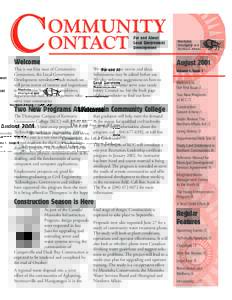 For and About Local Government Development Welcome This is our first issue of Community