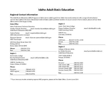 Microsoft Word - ABE Contact Information.doc