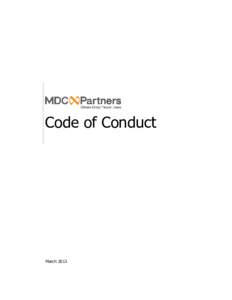 Code of Conduct  March 2013 Contents Following the Code .....................................................................................................3