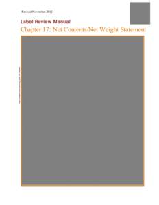 US EPA - Label Review Manual - Chapter 17: Net Contents/Net Weight Statement