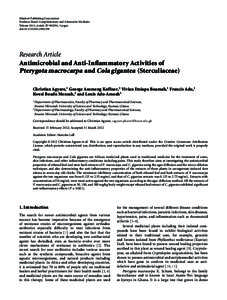 Hindawi Publishing Corporation Evidence-Based Complementary and Alternative Medicine Volume 2012, Article ID, 9 pages doi:Research Article