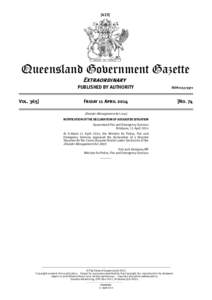 [423]  Queensland Government Gazette Extraordinary PUBLISHED BY AUTHORITY Vol. 365]