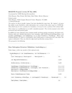 REGIONS Proposal (version IX May[removed]As proposed by CGNS Steering Subcommittee: Chris Rumsey, Marc Poinot, Bob Bush, Mark Fisher, Steven Allmaras Contact point: Chris Rumsey, NASA Langley Research Center, Hampton, VA 2