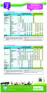 Ligne  2 HORAIRES Valable du 7 février 2014