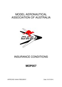 MODEL AERONAUTICAL ASSOCIATION OF AUSTRALIA INSURANCE CONDITIONS MOP057