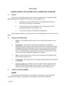 CEVA, INC. NOMINATIONS AND GOVERNANCE COMMITTEE CHARTER A. Purpose