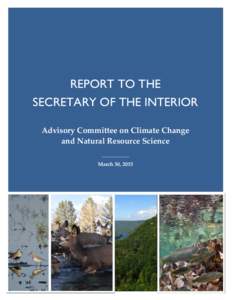 REPORT TO THE SECRETARY OF THE INTERIOR Report to the Advisory Committee on Climate Change Secretary